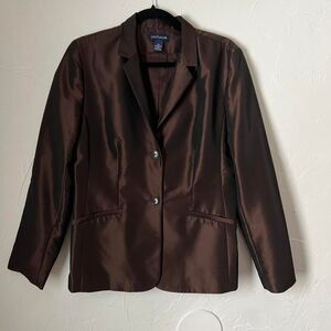 Ann Taylor Women's Brown Tailored Blazer Jacket Sz 10  Office Siren Quiet Luxury